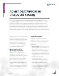 Read the ADMET Descriptors in Discovery Studio Datasheet - Accelrys