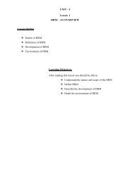UNIT – I Lesson 1 HRM – AN OVERVIEW Lesson Outline Nature of ...