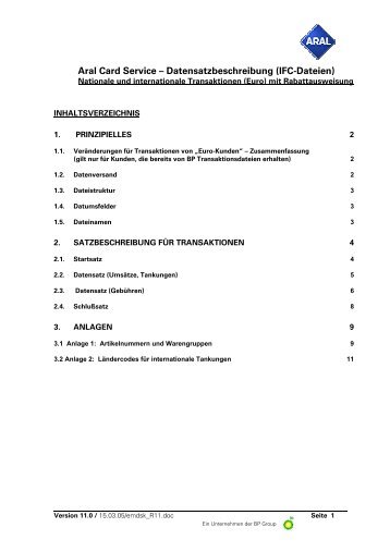 Aral Card Service – Datensatzbeschreibung (IFC-Dateien)