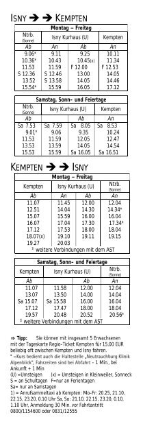 Mit dem RegioBus direkt nach - in Isny im Allgäu