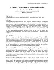 A Capillary Pressure Model for Geothermal Reservoirs - Stanford ...