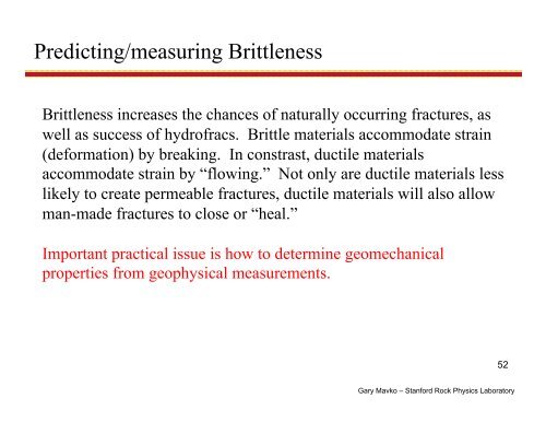 Rock Physics of Shale - Stanford University