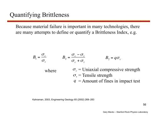 Rock Physics of Shale - Stanford University