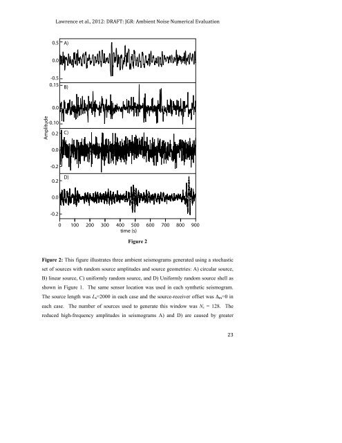 Lawrence et al., 2012: DRAFT: JGR: Ambient Noise Numerical ...