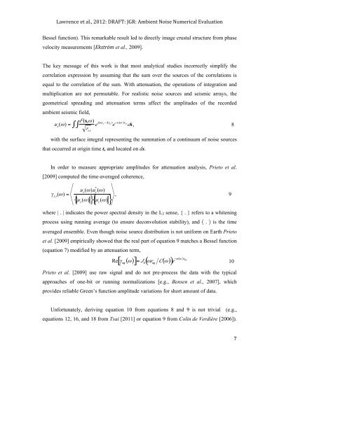 Lawrence et al., 2012: DRAFT: JGR: Ambient Noise Numerical ...