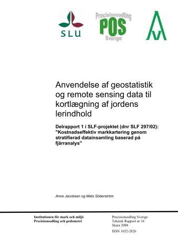 Anvendelse af geostatistik og remote sensing data til ... - SLU