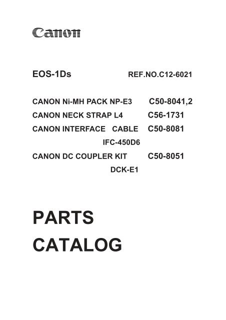 Canon EOS 1DS Parts Catalog