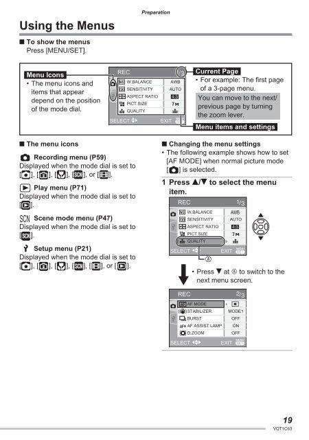 DMC-LS70 DMC-LS60 - Operating Manuals for Panasonic Products ...