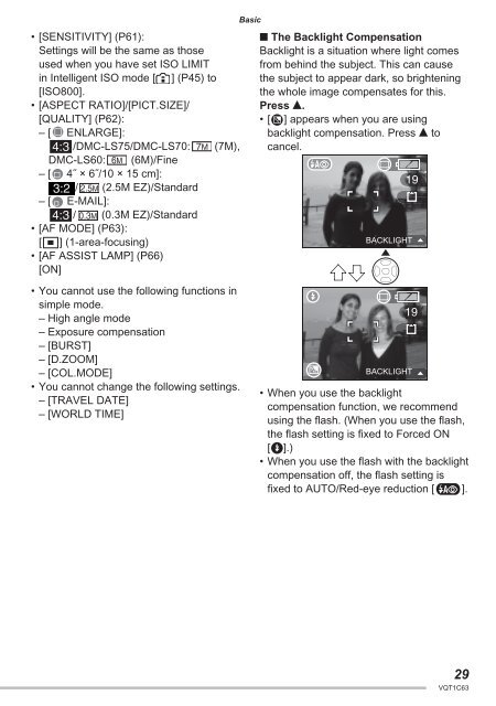 DMC-LS70 DMC-LS60 - Operating Manuals for Panasonic Products ...