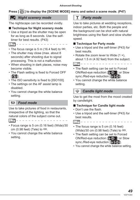 DMC-LS70 DMC-LS60 - Operating Manuals for Panasonic Products ...