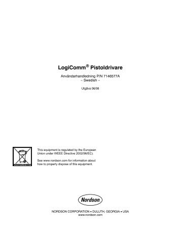 LogiComm Pistoldrivare - Nordson eManuals! - Nordson Corporation