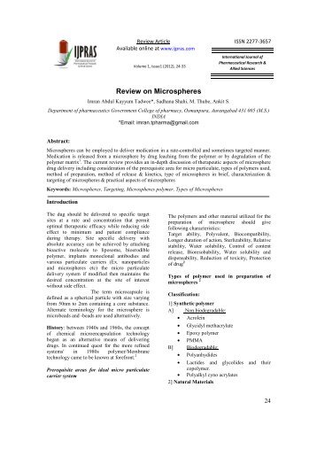 Review on Microspheres