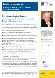 Die „Neupatienten-Formel“ Sonderveranstaltung