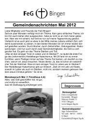 Gemeindenachrichten Mai 2012 - FeG Bingen