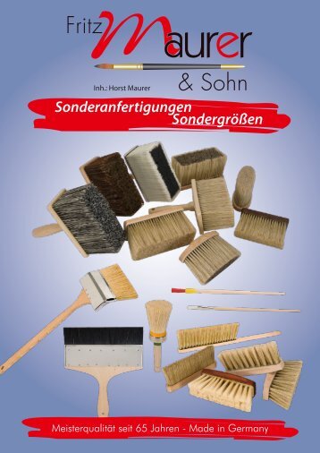 Sonderanfertigungen Sondergrößen - Maurer Pinsel