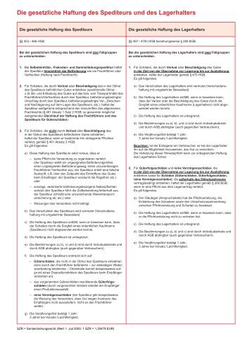 Haftung der Spediteure und Lagerhalter - R+V Versicherung