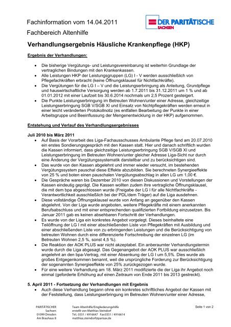 Verhandlungsergebnis Häusliche Krankenpflege (HKP ...