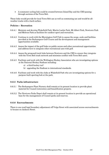 Draft Town Belt Management Plan - Wellington City Council