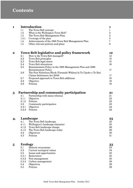 Draft Town Belt Management Plan - Wellington City Council