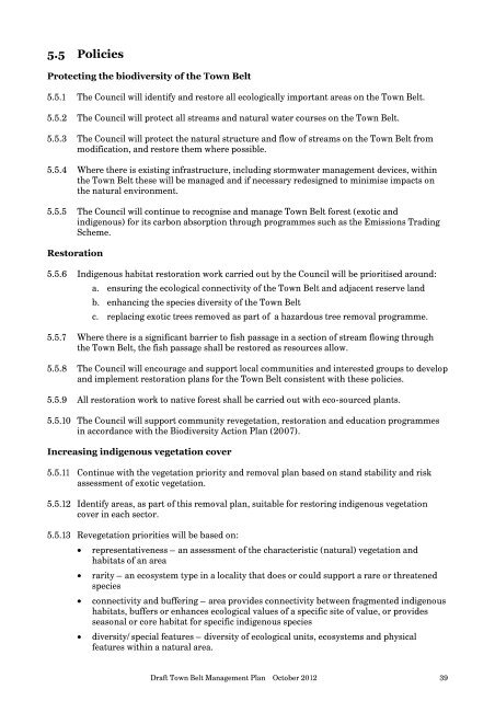 Draft Town Belt Management Plan - Wellington City Council