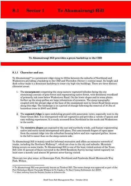 Draft Town Belt Management Plan - Wellington City Council