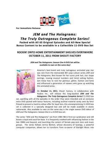 JEM and The Holograms-Press Release - Master Collector ONLINE