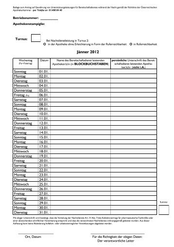 Formulare 2012.pdf - Österreichische Apothekerkammer