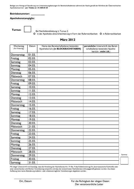 Formulare 2012.pdf - Österreichische Apothekerkammer