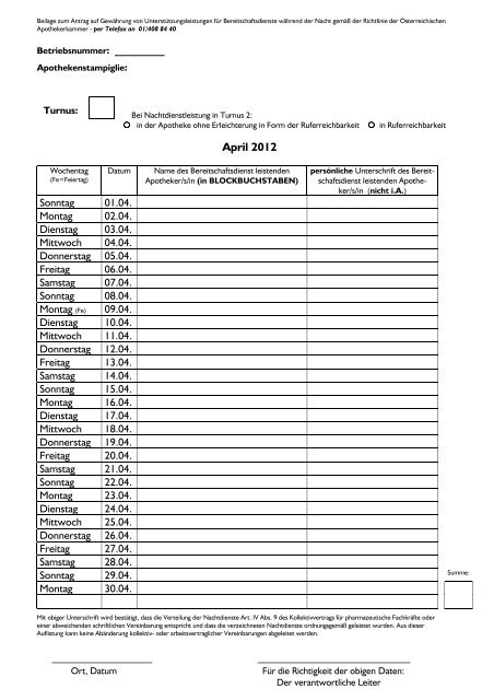 Formulare 2012.pdf - Österreichische Apothekerkammer