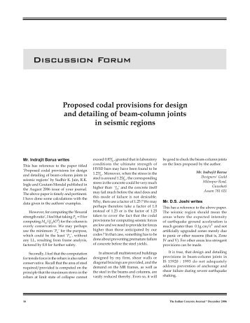 Proposed codal provisions for design and detailing of beam-column ...