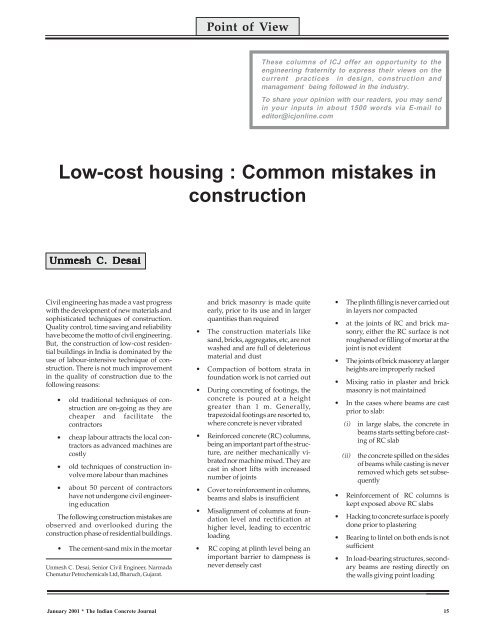 Low-cost housing : Common mistakes in construction - The Indian ...