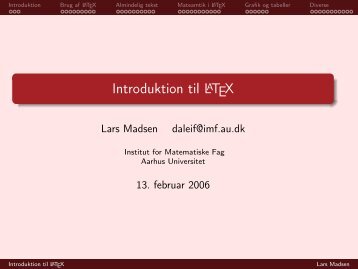 Introduktion til LaTeX - Aarhus Universitet