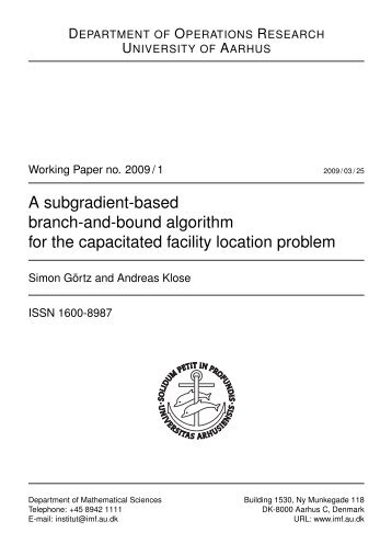 A subgradient-based branch-and-bound algorithm for the ...