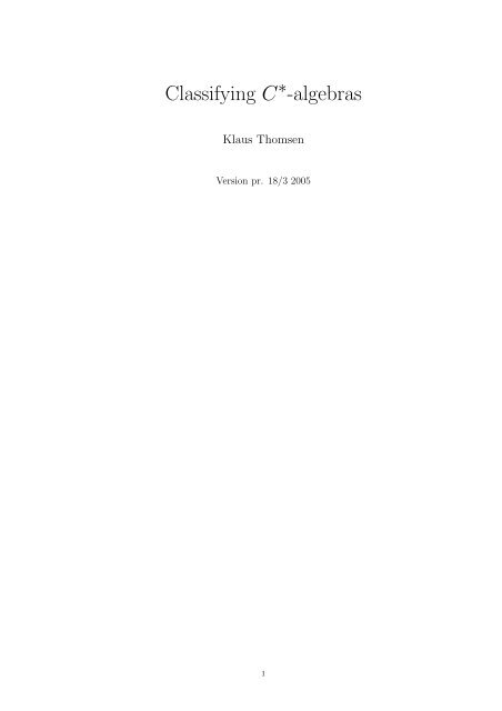 Classifying C∗-algebras