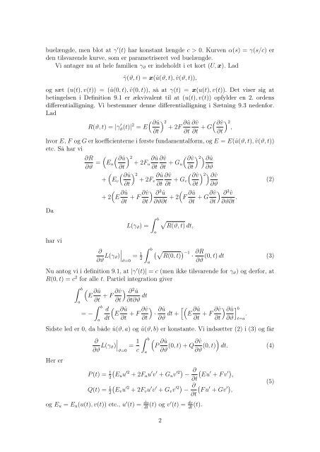 9 Geodætiske kurver og Gauss-krumning