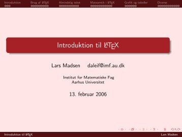 Introduktion til LaTeX - Aarhus Universitet