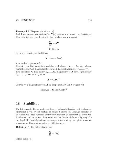 Lineær Algebra Differentialligninger