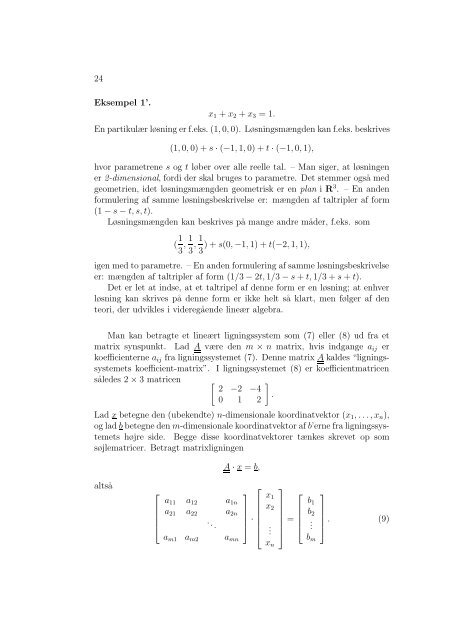 Lineær Algebra Differentialligninger