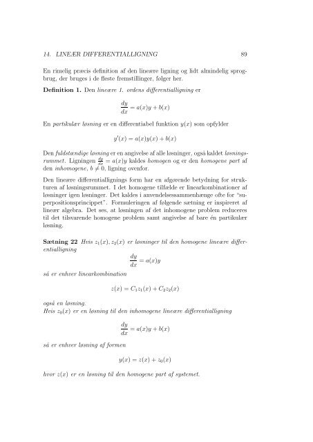 Lineær Algebra Differentialligninger