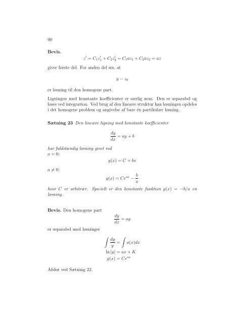 Lineær Algebra Differentialligninger