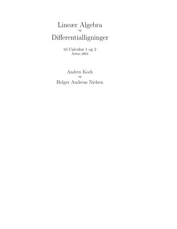 Lineær Algebra Differentialligninger