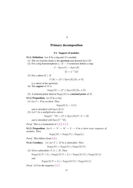 Commutative algebra - Department of Mathematical Sciences - old ...