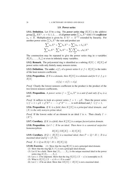 Commutative algebra - Department of Mathematical Sciences - old ...