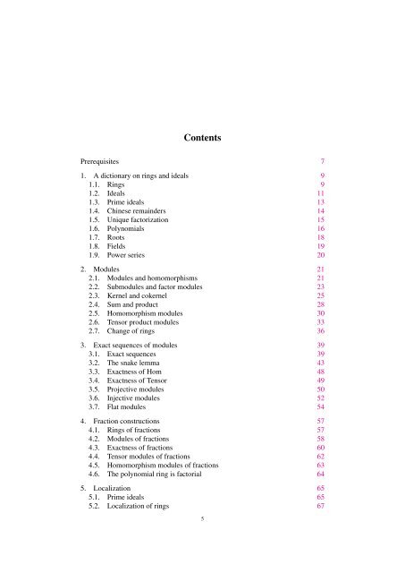 Commutative algebra - Department of Mathematical Sciences - old ...