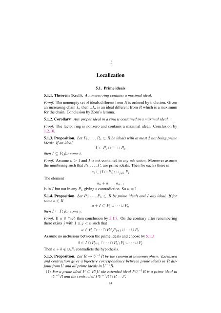 Commutative algebra - Department of Mathematical Sciences - old ...