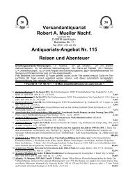 Antiquariats-Angebot Nr. 115 Reisen und Abenteuer - Antikbuch24