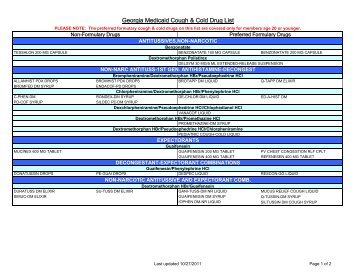 Georgia Medicaid Cough & Cold Drug List - WellCare