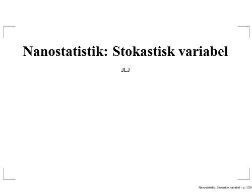 Stokastiske variable