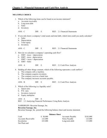 Chapter 1—Financial Statement and Cash Flow Analysis - Userpage