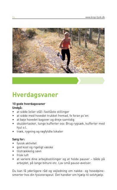 Pjece: Hovedpine og nakkesmerter - Danske Fysioterapeuter